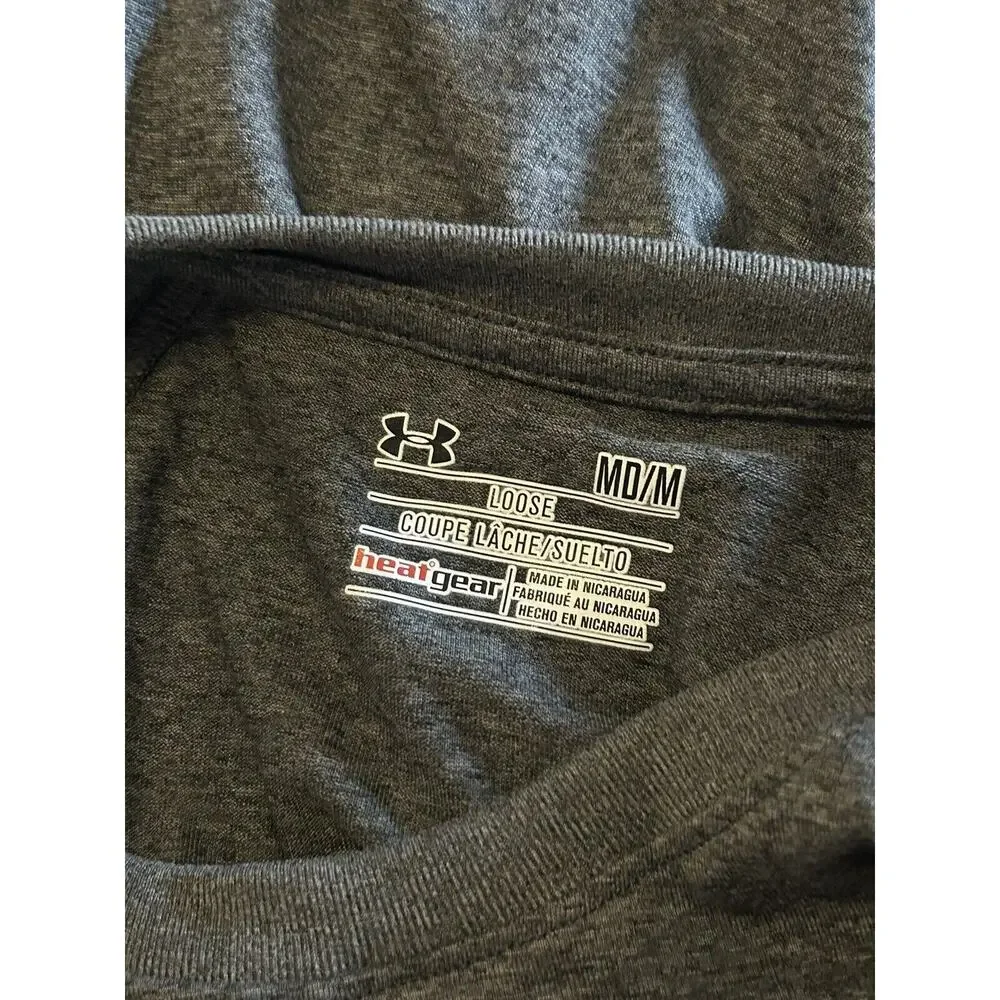 Under Armour Women T-Shirt UA Team Heatgear Short Sleeve Med Carbon Heather NWT